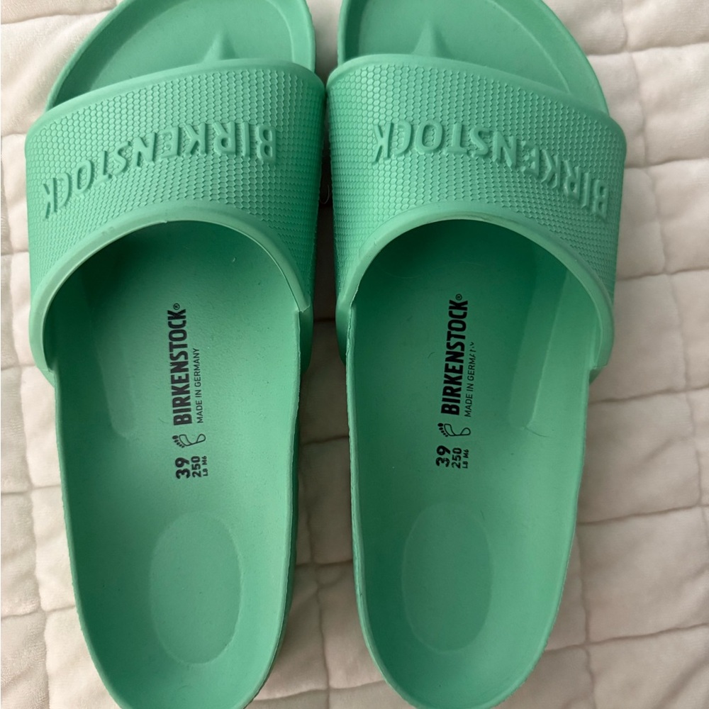 Birkenstock Kids Mint Green Slide Sandals